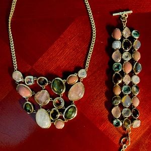 Cole Haan multi stone necklace and bracelet